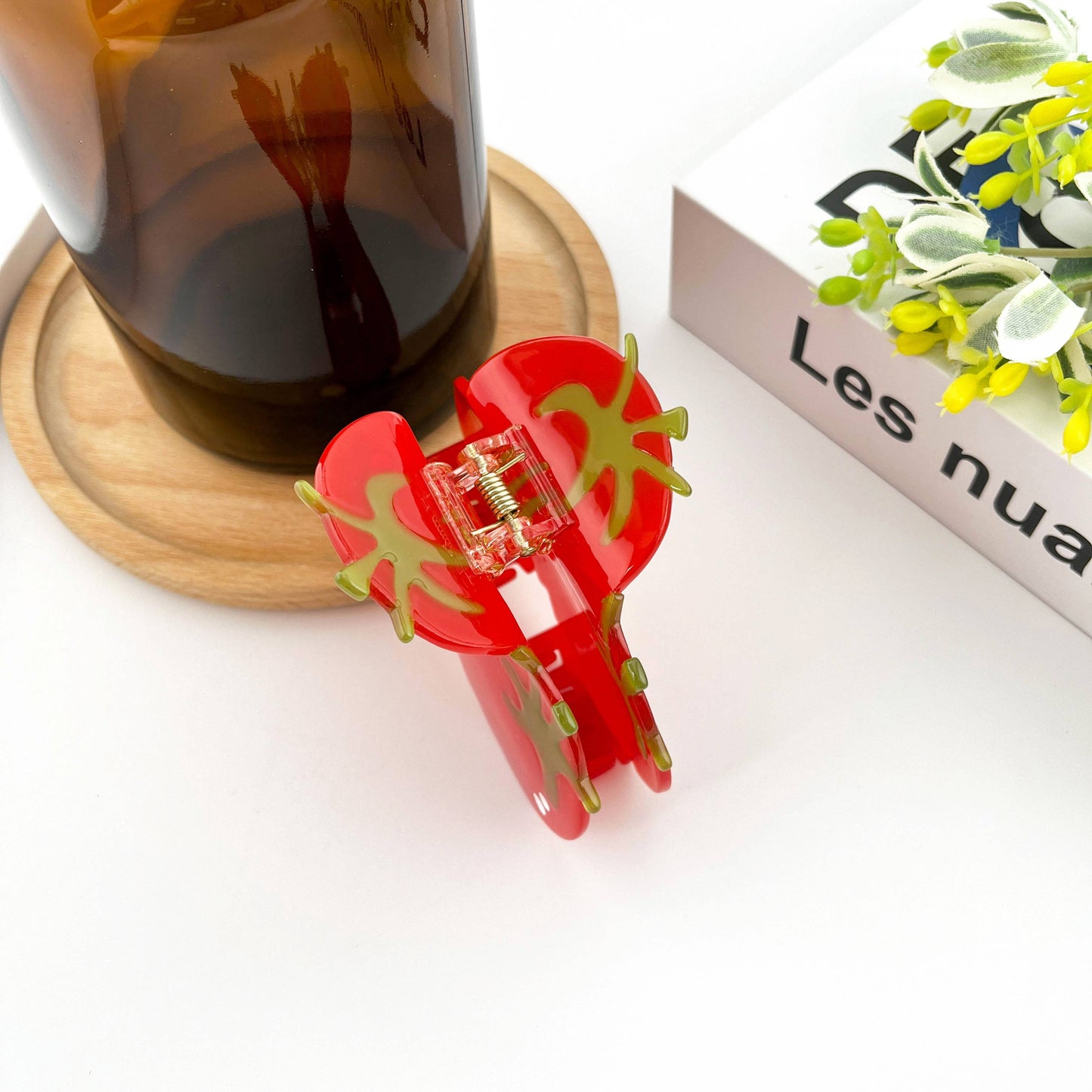 Three Tomato Claw Clip, Fruit Hair Clip
