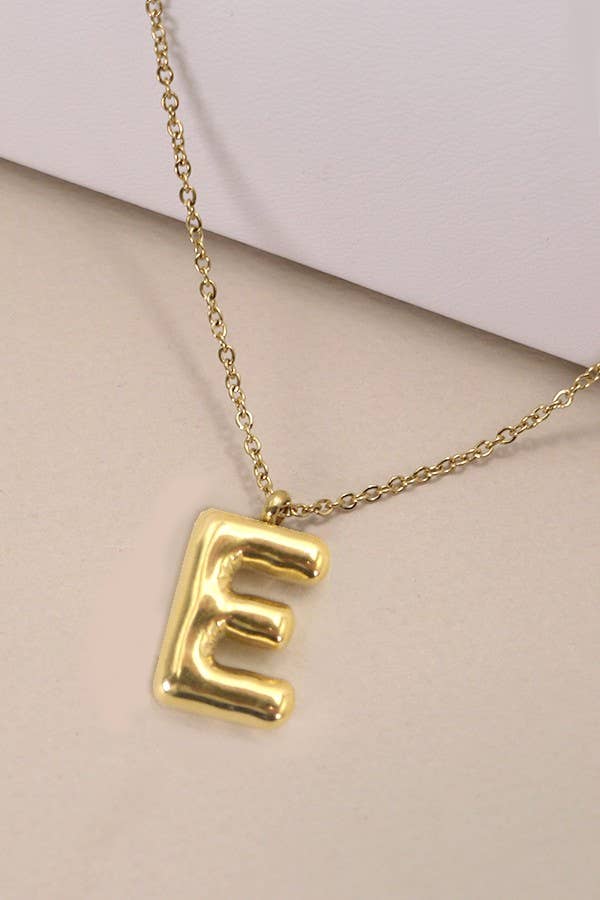 Bubble Balloon Letter Gold Dipped Necklace