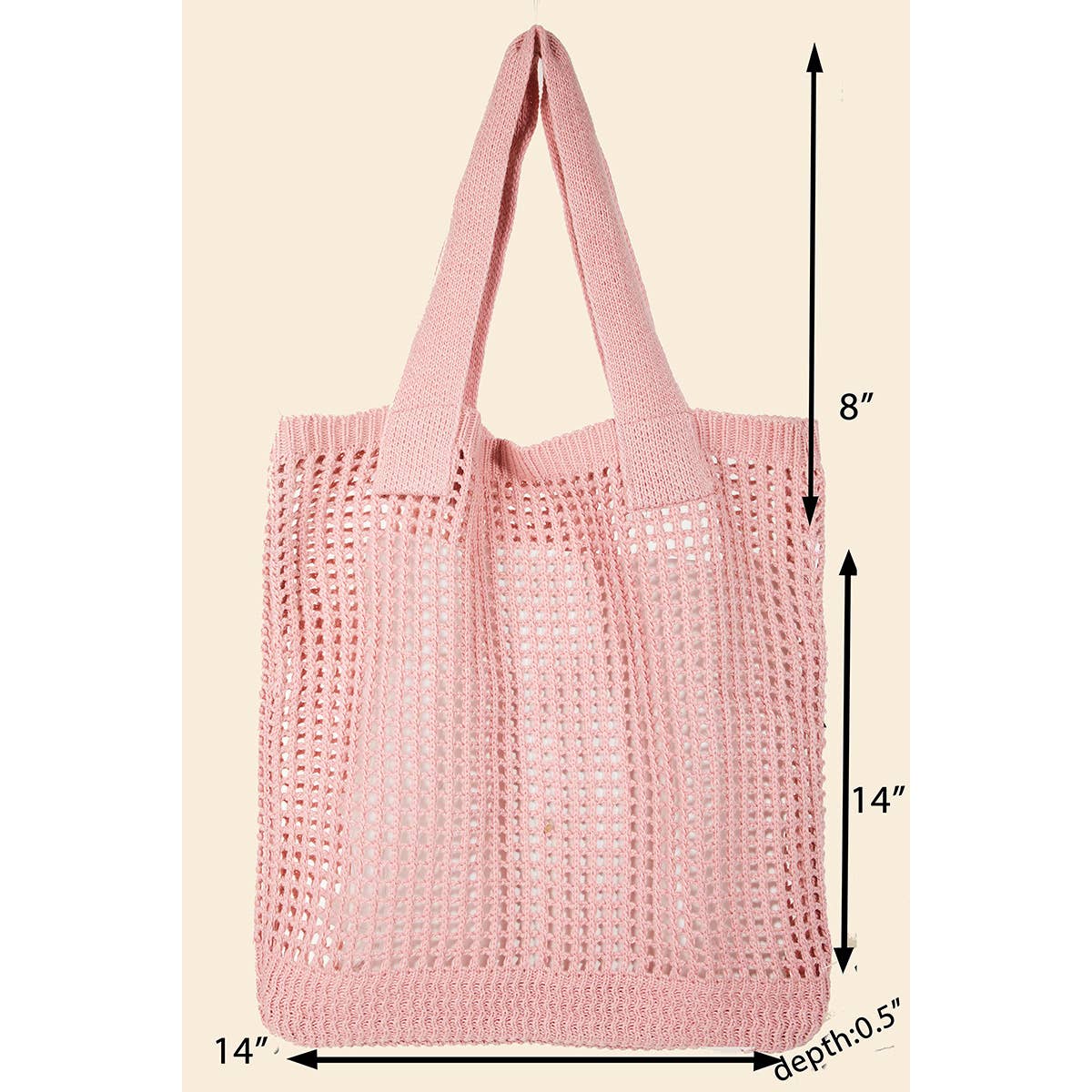 Pointelle Knit Crochet Tote Bag