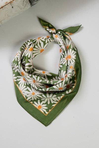 Flower Silk Feel Bandana