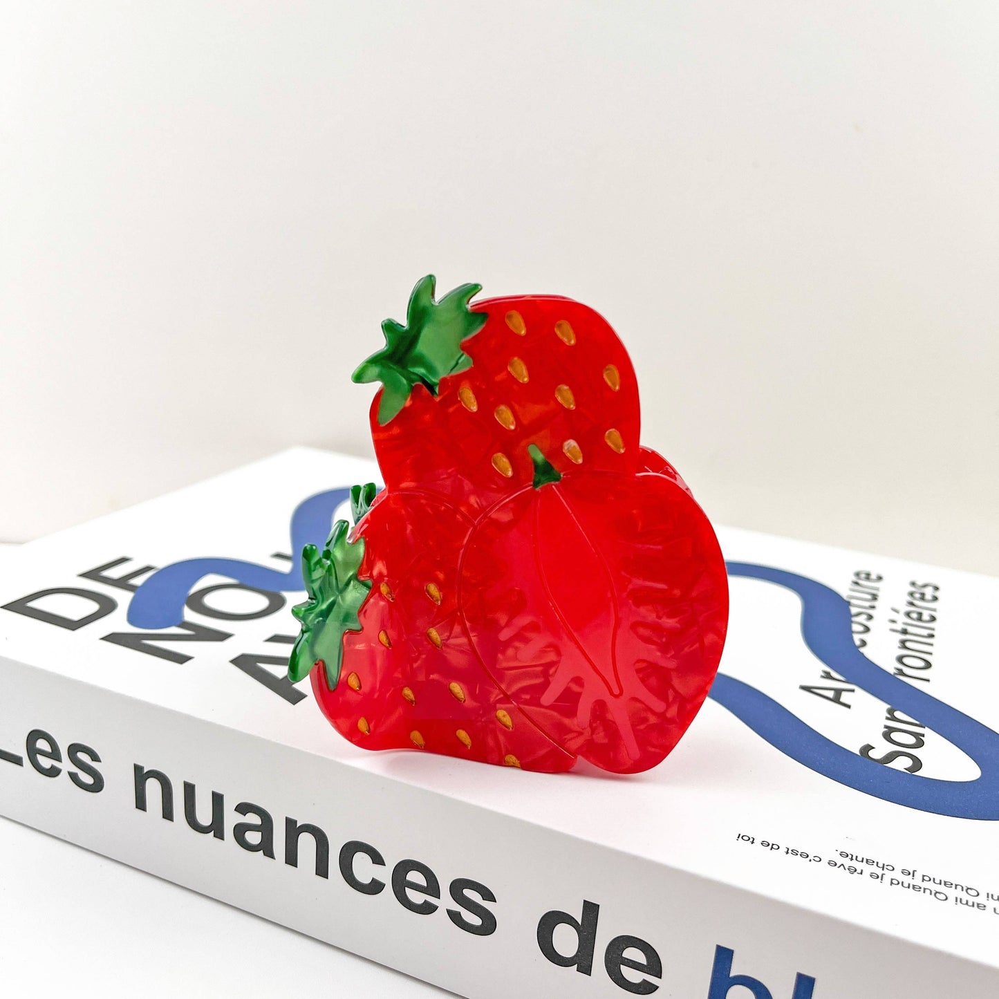 Three Strawberry Claw Clip, Fruit Hair Clip