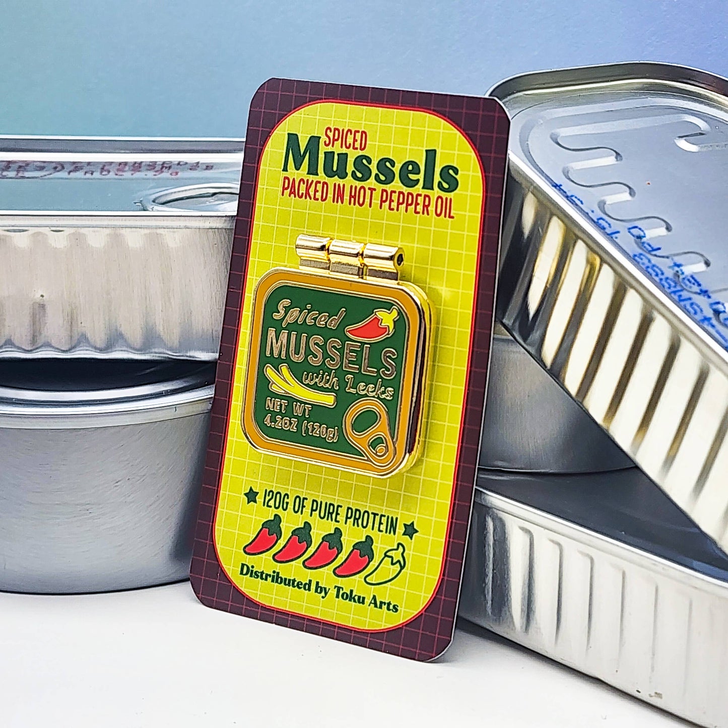 Tinned Mussels Enamel Pin