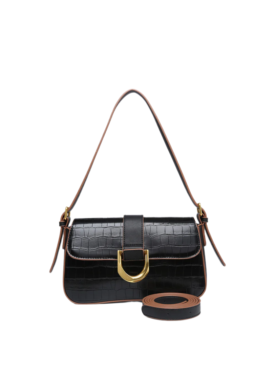 Lima Croc Embossed Satchel Shoulder Bag