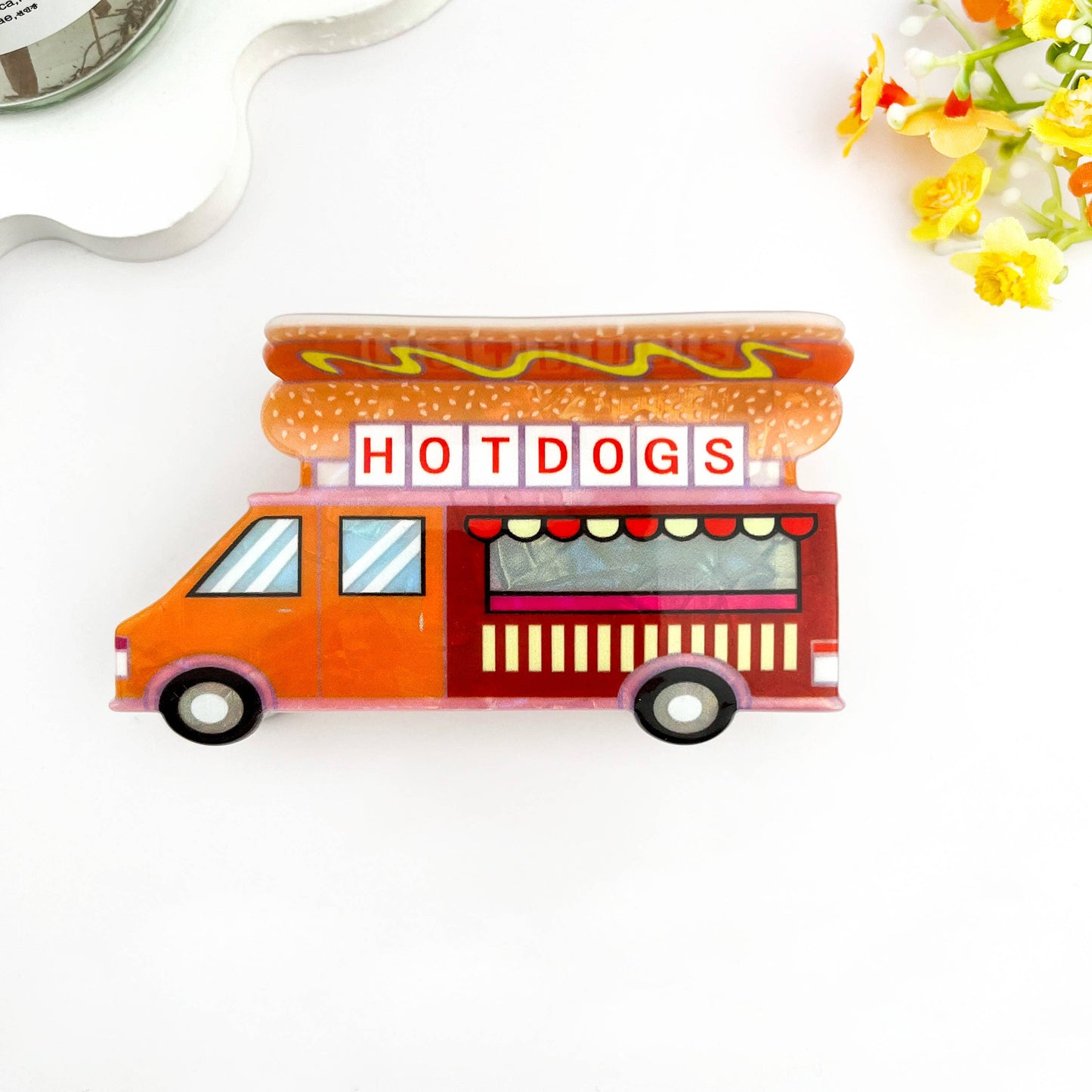 HotDog School Bus Hair Claw Clip
