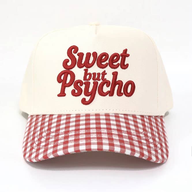 Sweet but Psycho Red Gingham Hat