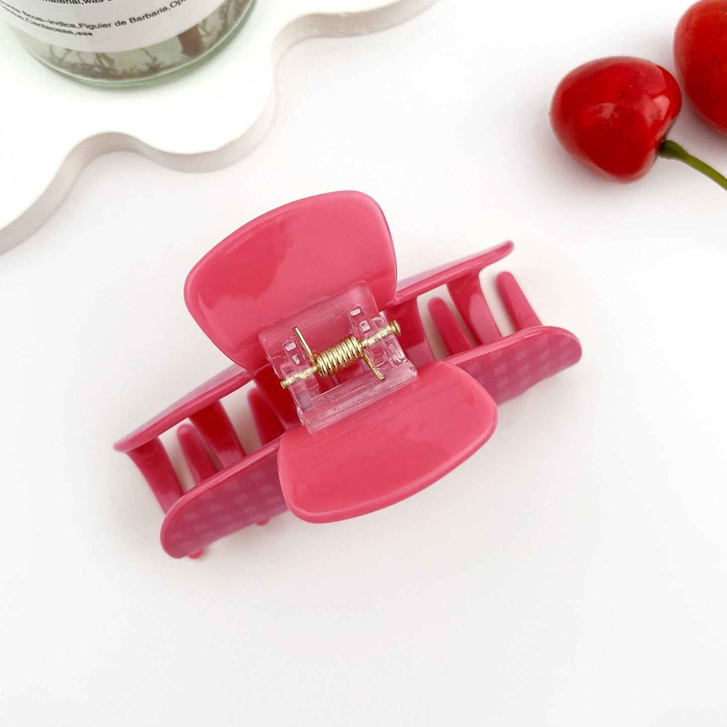Cherry Checkered Hair Claw Clip