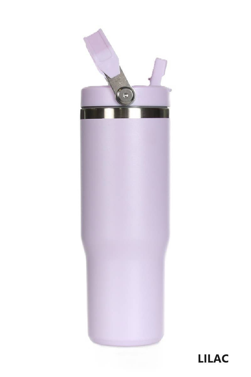 Stainless Steel Flip Straw Tumbler 30 Oz Lilac