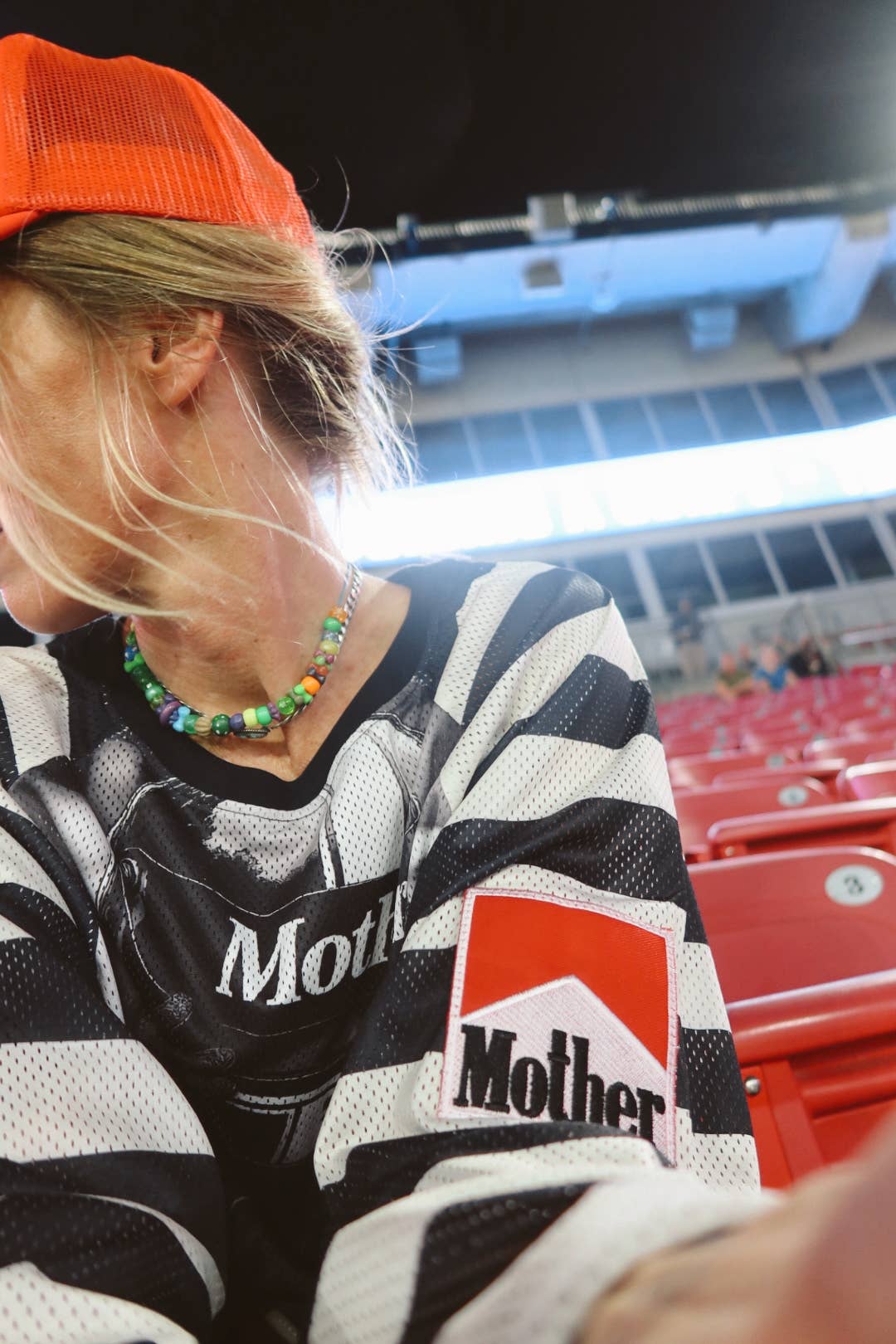 Trendy black-and-white striped racing jersey from Mother gift shop