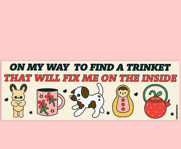 Gift store bumper sticker for sad girls