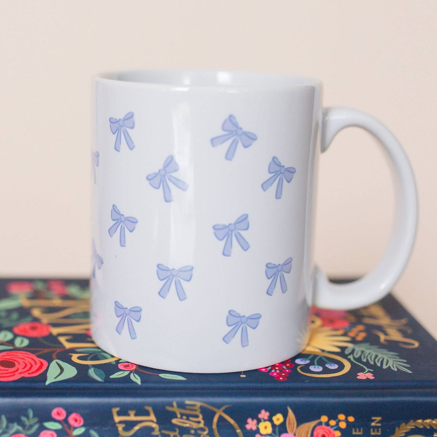 Blue Coquette Bows Ceramic Mug