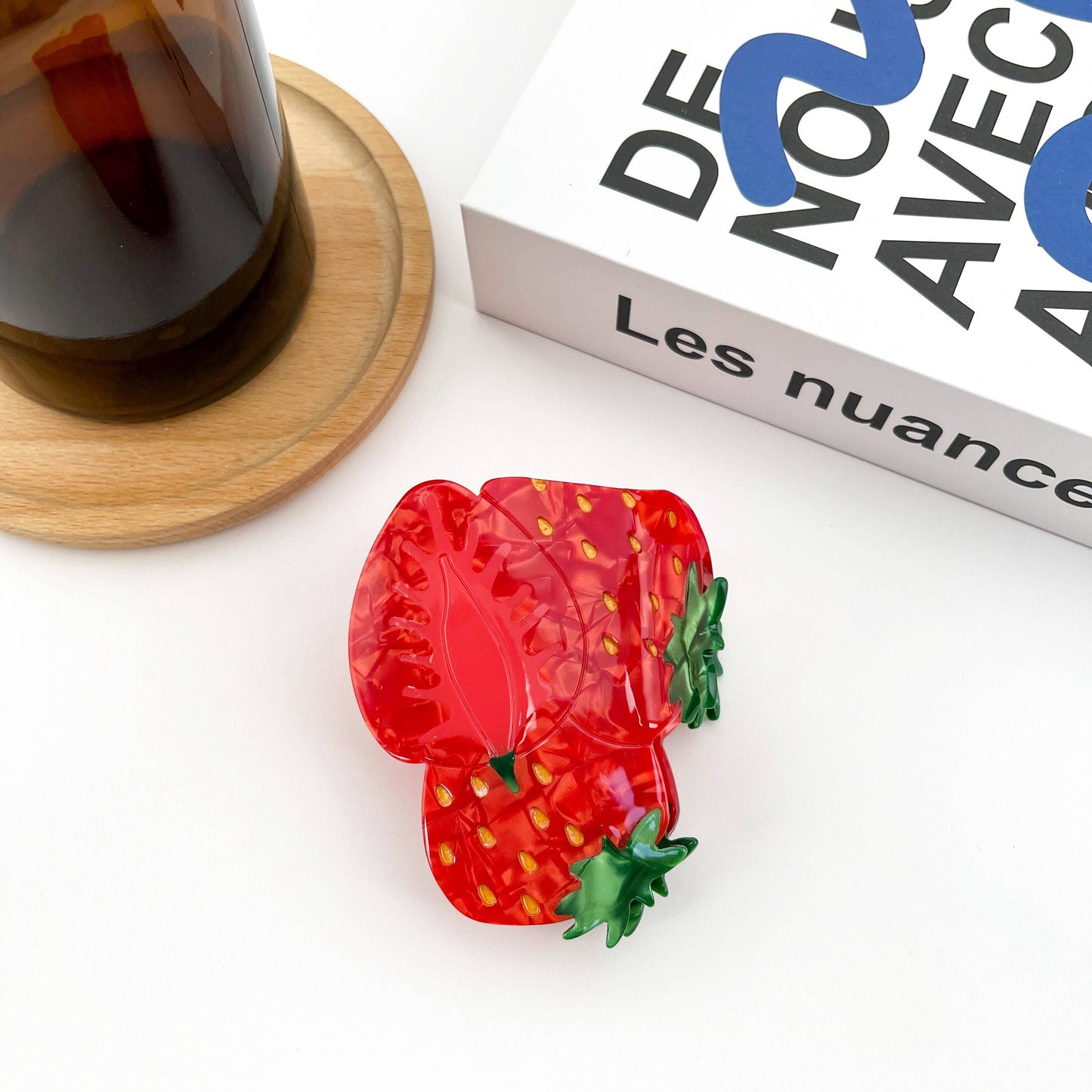 Three Strawberry Claw Clip, Fruit Hair Clip