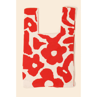 Vibrant Flower Crochet Knit Tote Bag