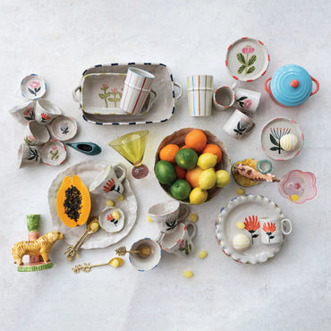 Decorative stoneware plate with ruffled edge, perfect for gifting gift store