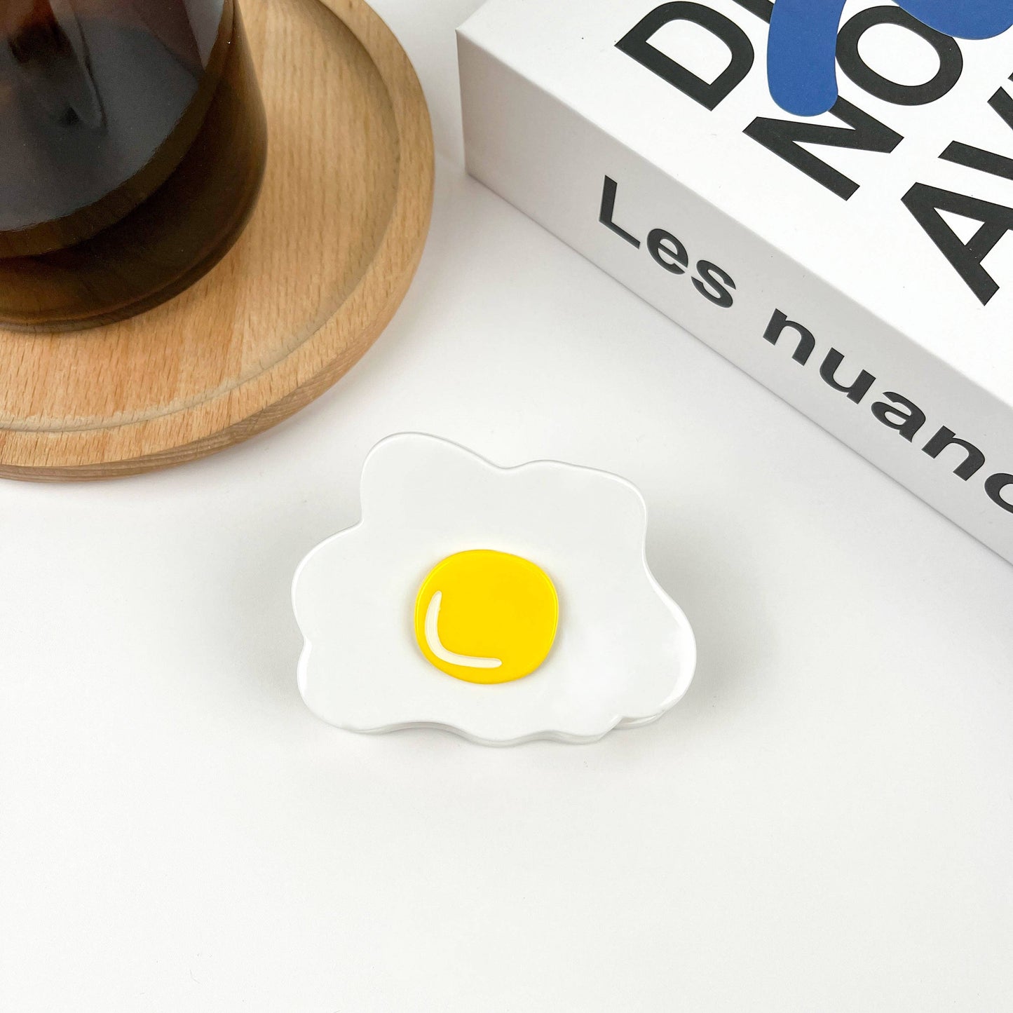 Fried Egg Hair Clip, Acetate Claw Clip
