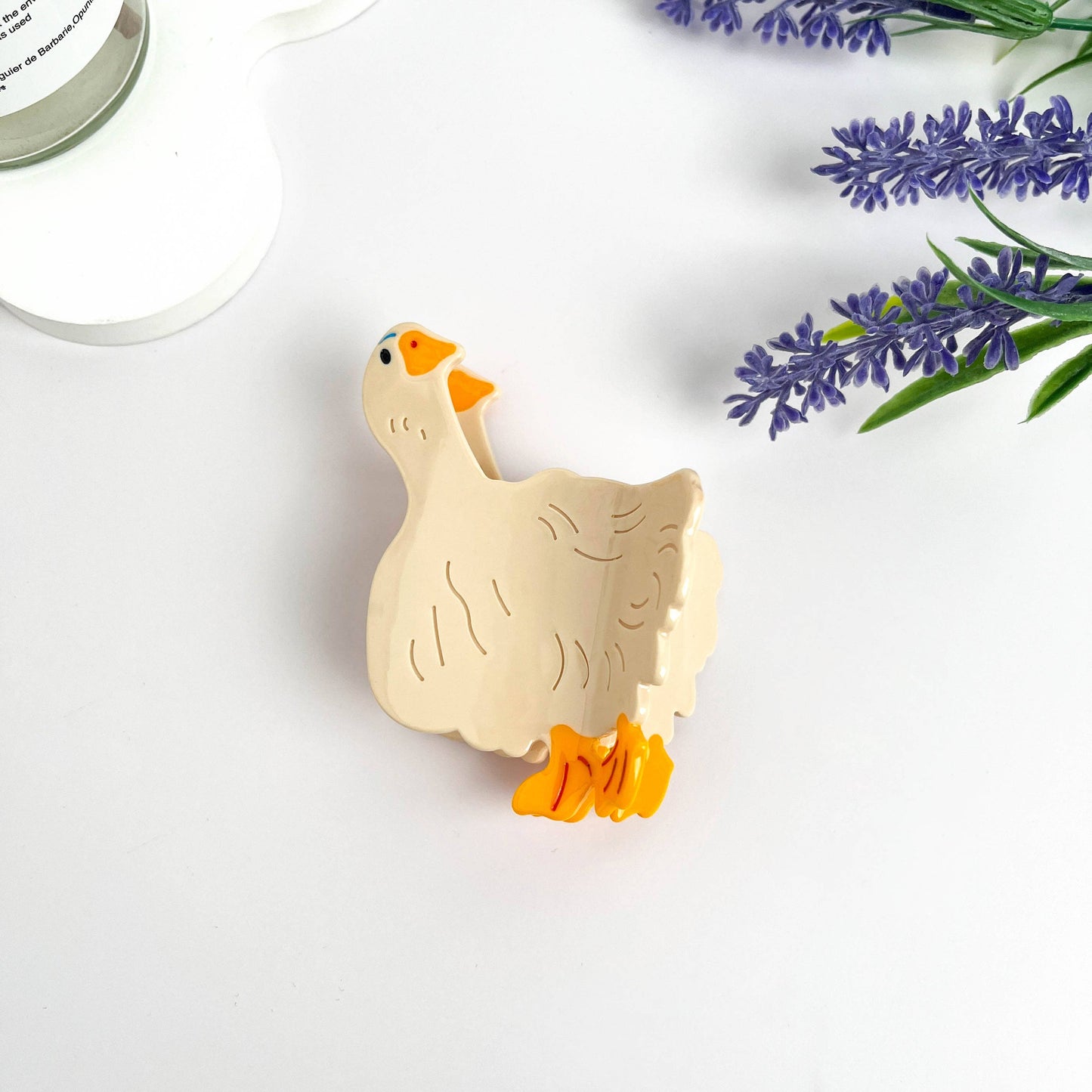 White Goose Acetate Hair Claw Clip