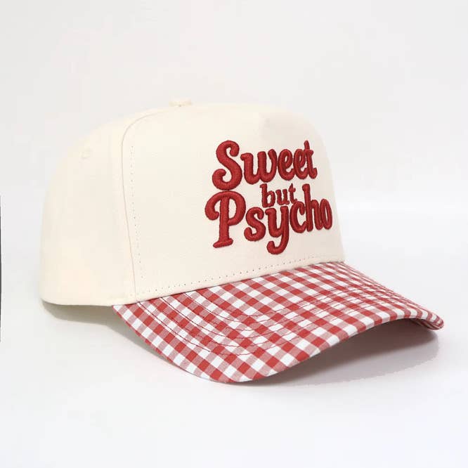 Sweet but Psycho Red Gingham Hat
