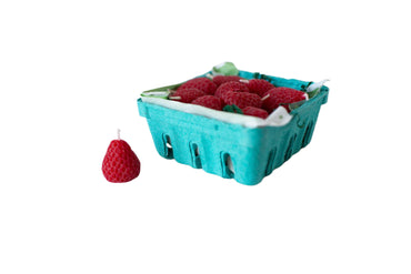 Eco-friendly strawberry birthday candles with cotton wick, made from pure beeswax