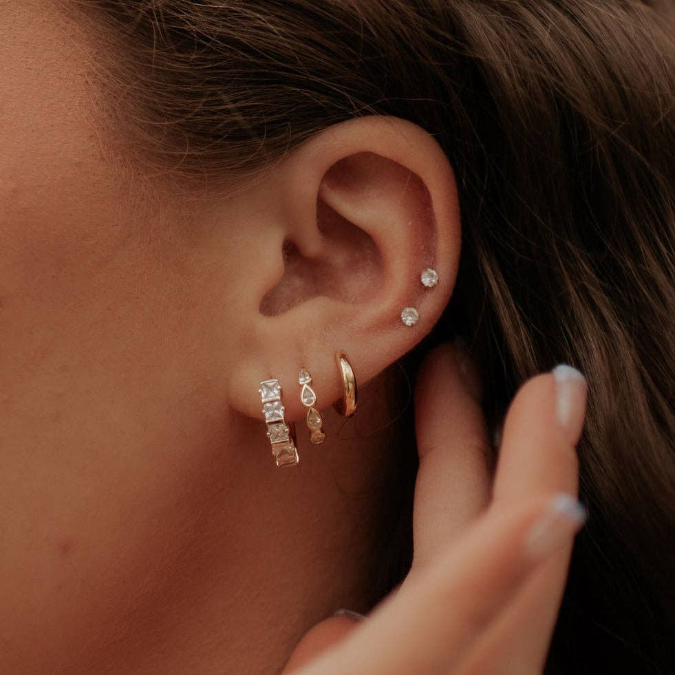 Classic gold vermeil raindrop mini hoops