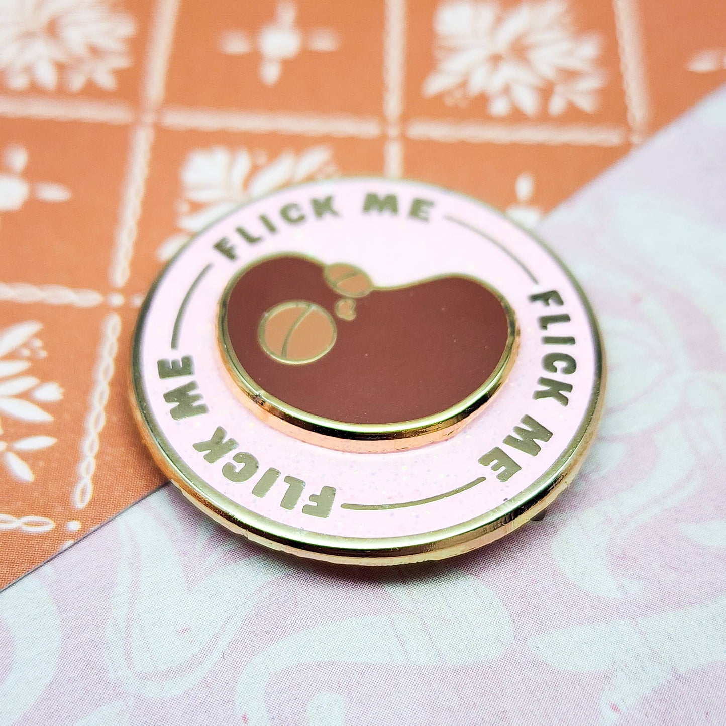 The Bean Spinning Enamel Pin