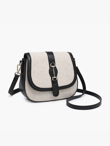 Vanna Woven Contrast Crossbody Black