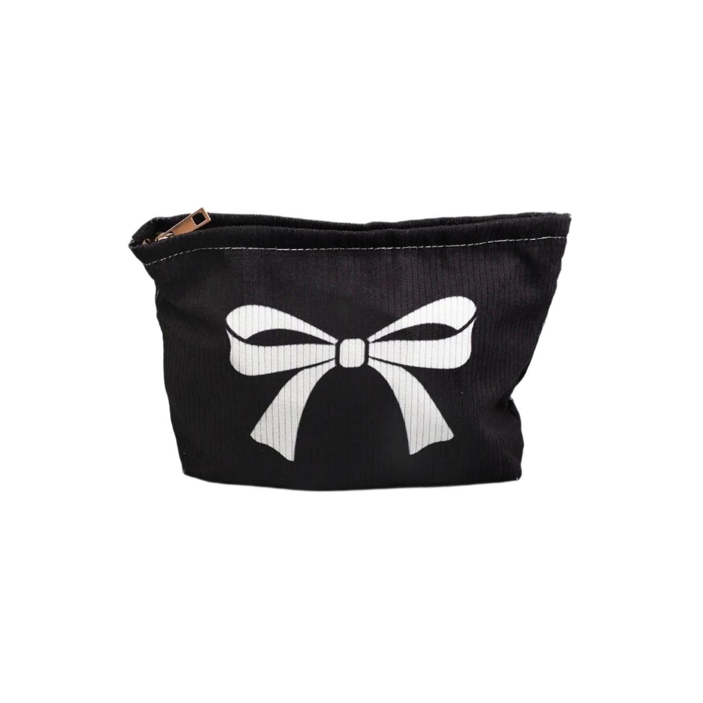 Large Bow Print Corduroy Pouch