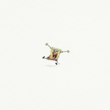 Funny cartoon-themed art print featuring SpongeBob – small collectible wall art