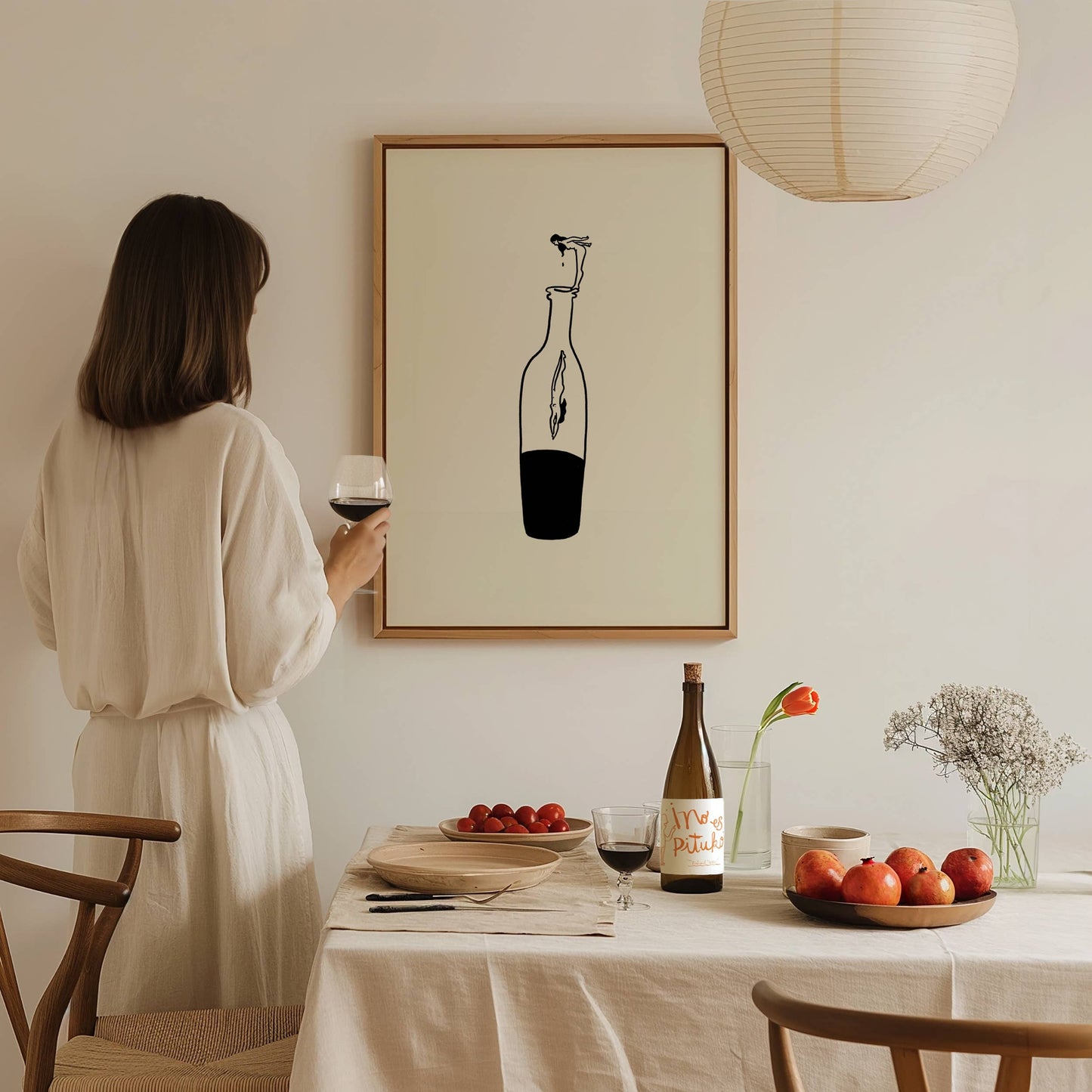 Wine Dive Minimal Art Print