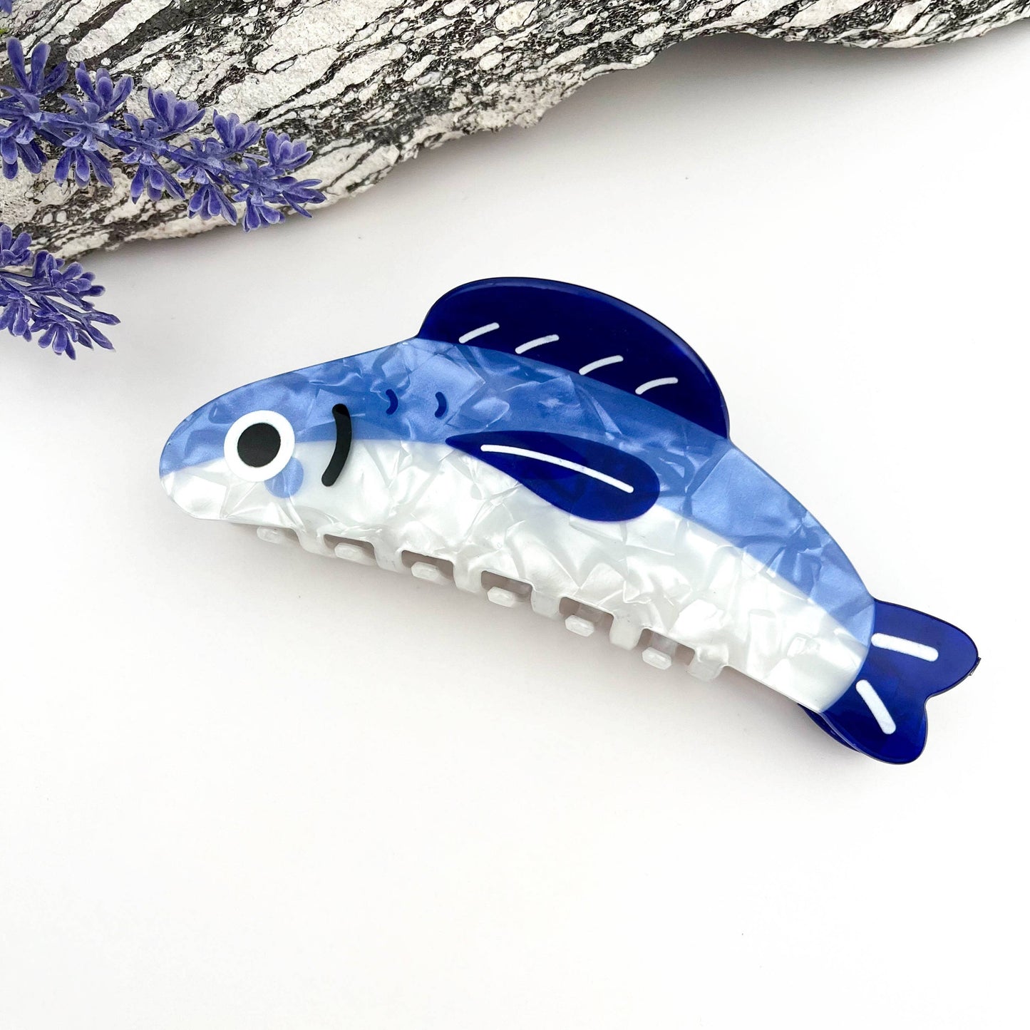 Playful Blue Flying Fish Hair Claw Clip