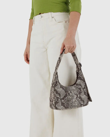 Mini Nylon Shoulder Bag Snakeskin Baggu