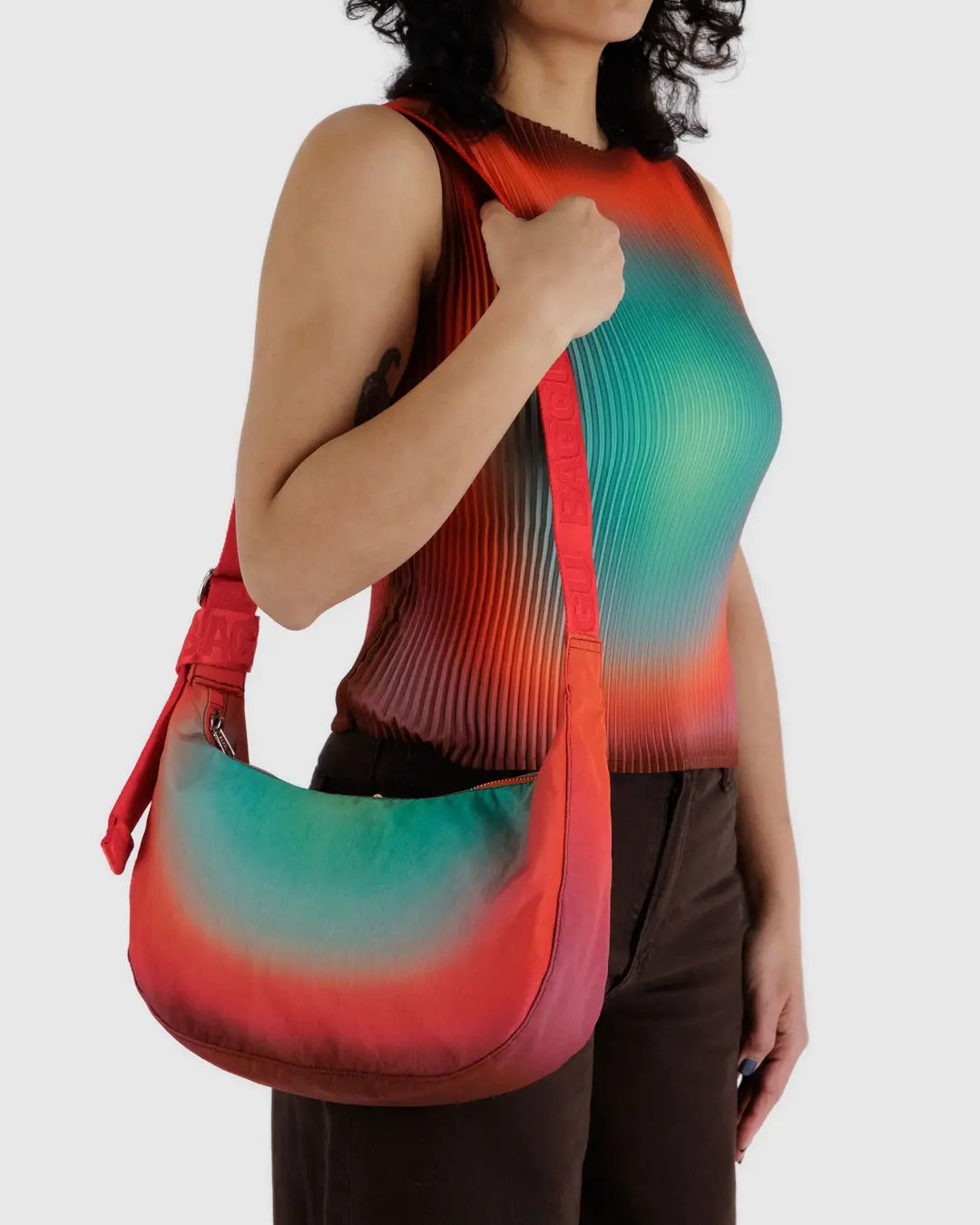 Medium Nylon Crescent Bag Rain Baggu