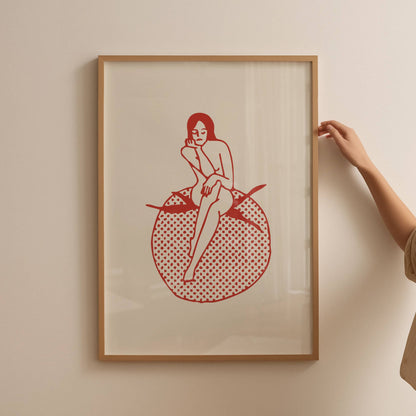 Tomato Girl Vintage Art Print