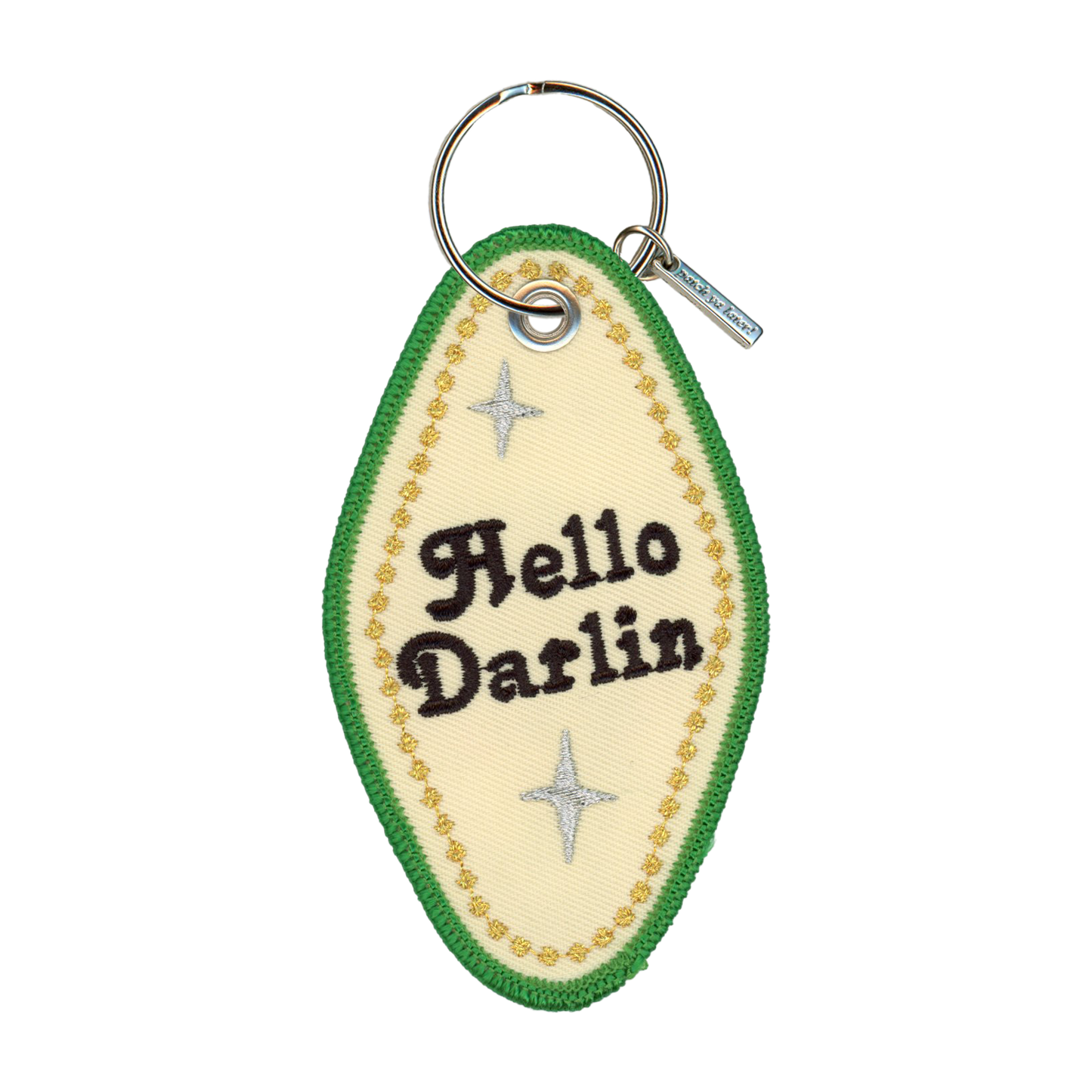 Hello Darlin Embroidered Keychain