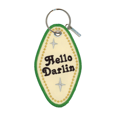 Hello Darlin Embroidered Keychain