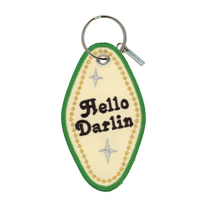 Hello Darlin Embroidered Keychain