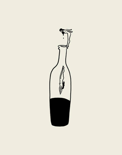 Wine Dive Minimal Art Print