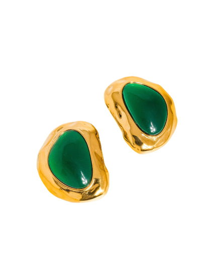 Mei Green Stone Stud