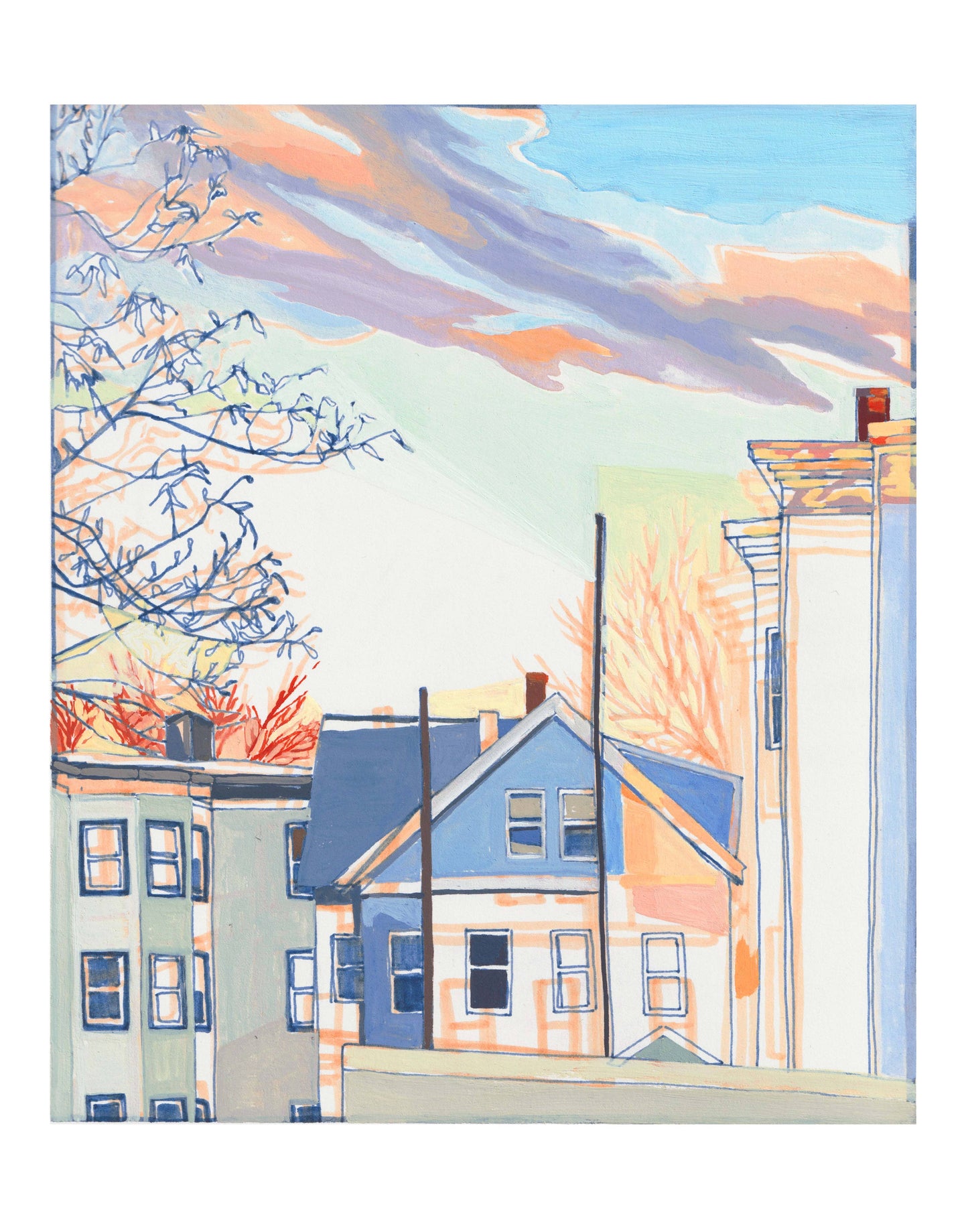 Cambridge Winter Light New England Art Print