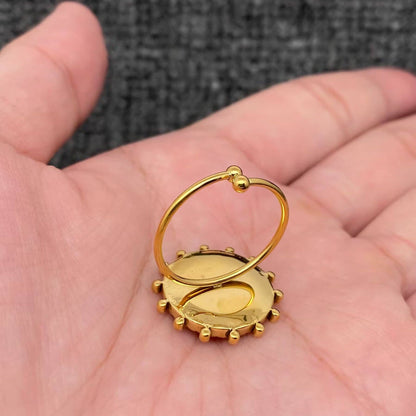 Shattered Shell 18K Gold Plated S.Steel Scallop Ring