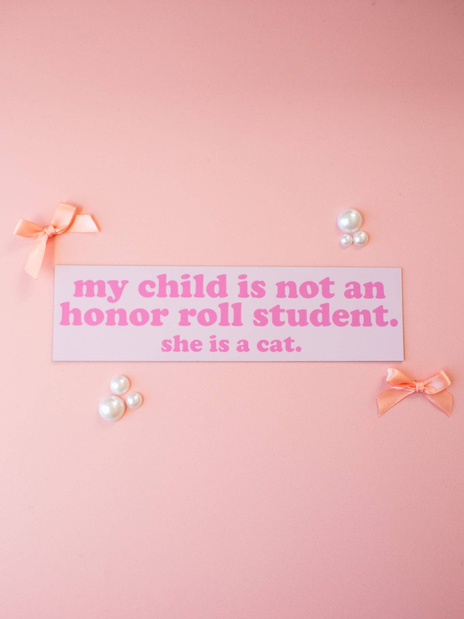 Cute cat mom car magnet on vehicle bumper – weatherproof and removable design