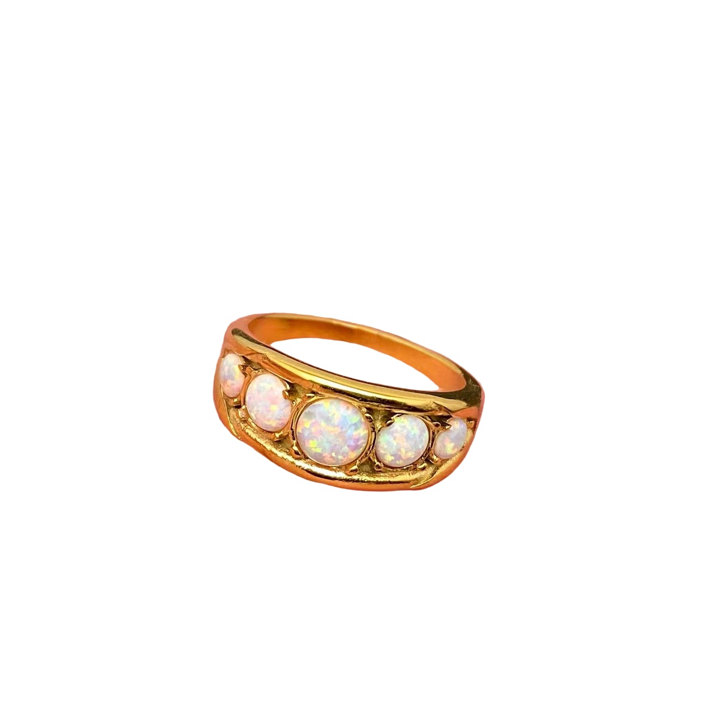 Opal 18K Gold Plated Stainless Steel Ring