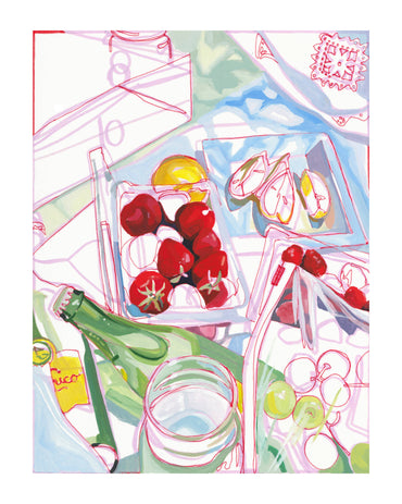 California Picnic Lemons & Berries Art Print