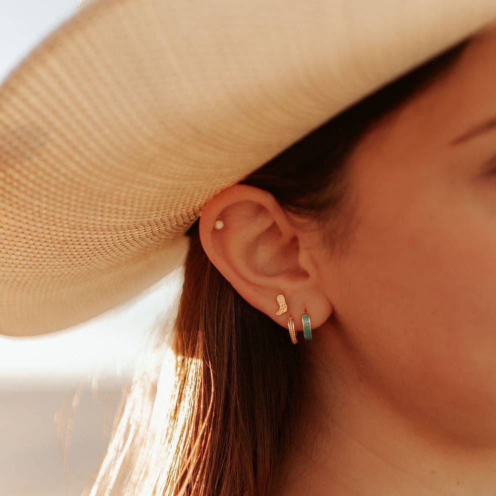 Hypoallergenic braided gold hoop earrings