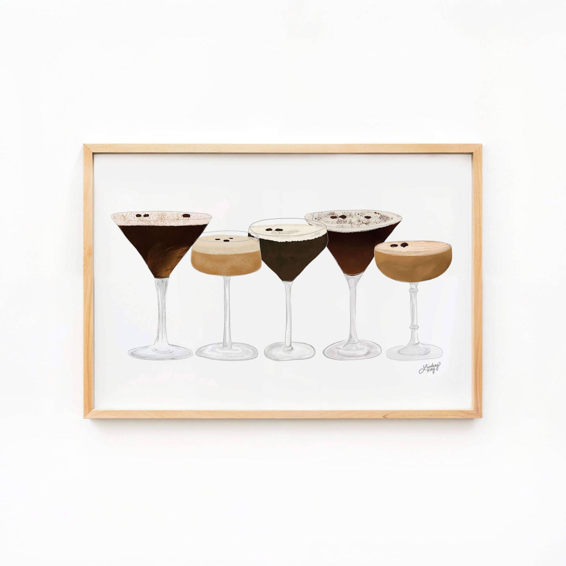 Hand illustrated espresso martini art print 