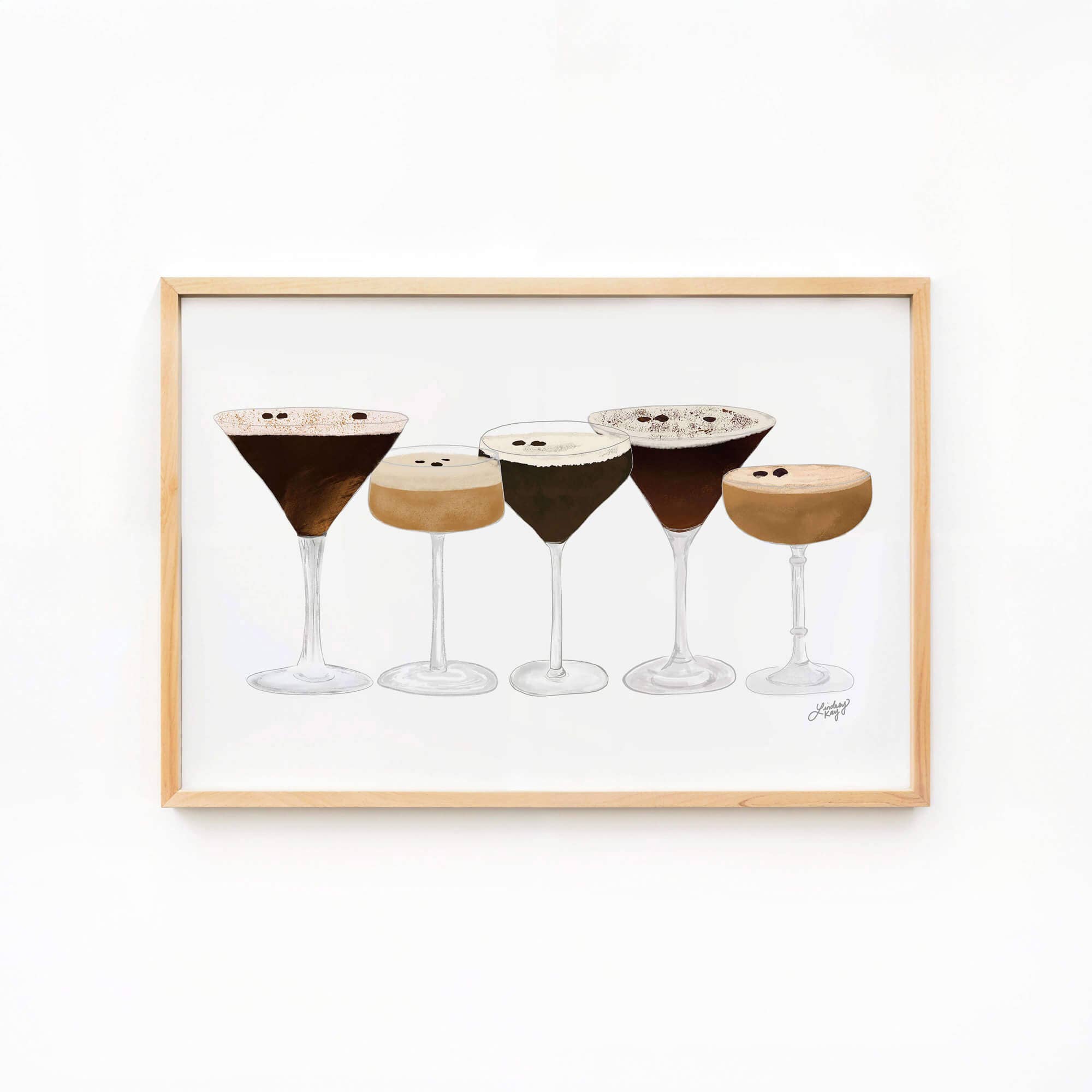 Hand illustrated espresso martini art print 