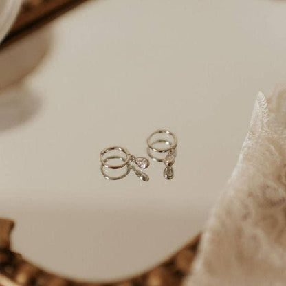 April Raindrop Dangle Hoops Gold