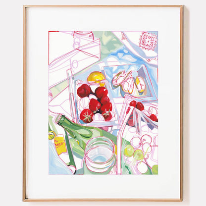California Picnic Lemons & Berries Art Print