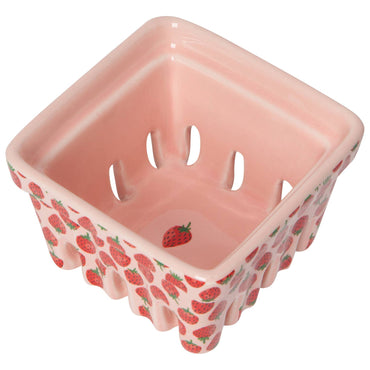 Stoneware fruit dish for strawberries or blueberries