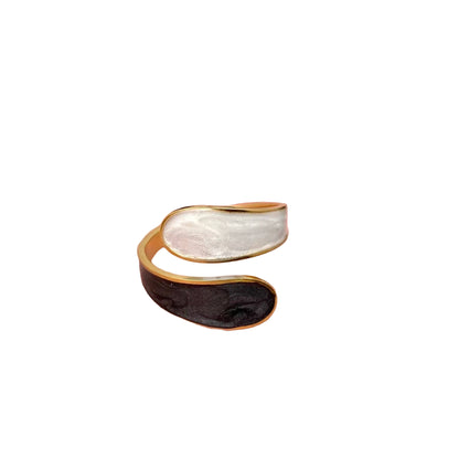 Two Tone 18K Gold Plated Adjustable Ring