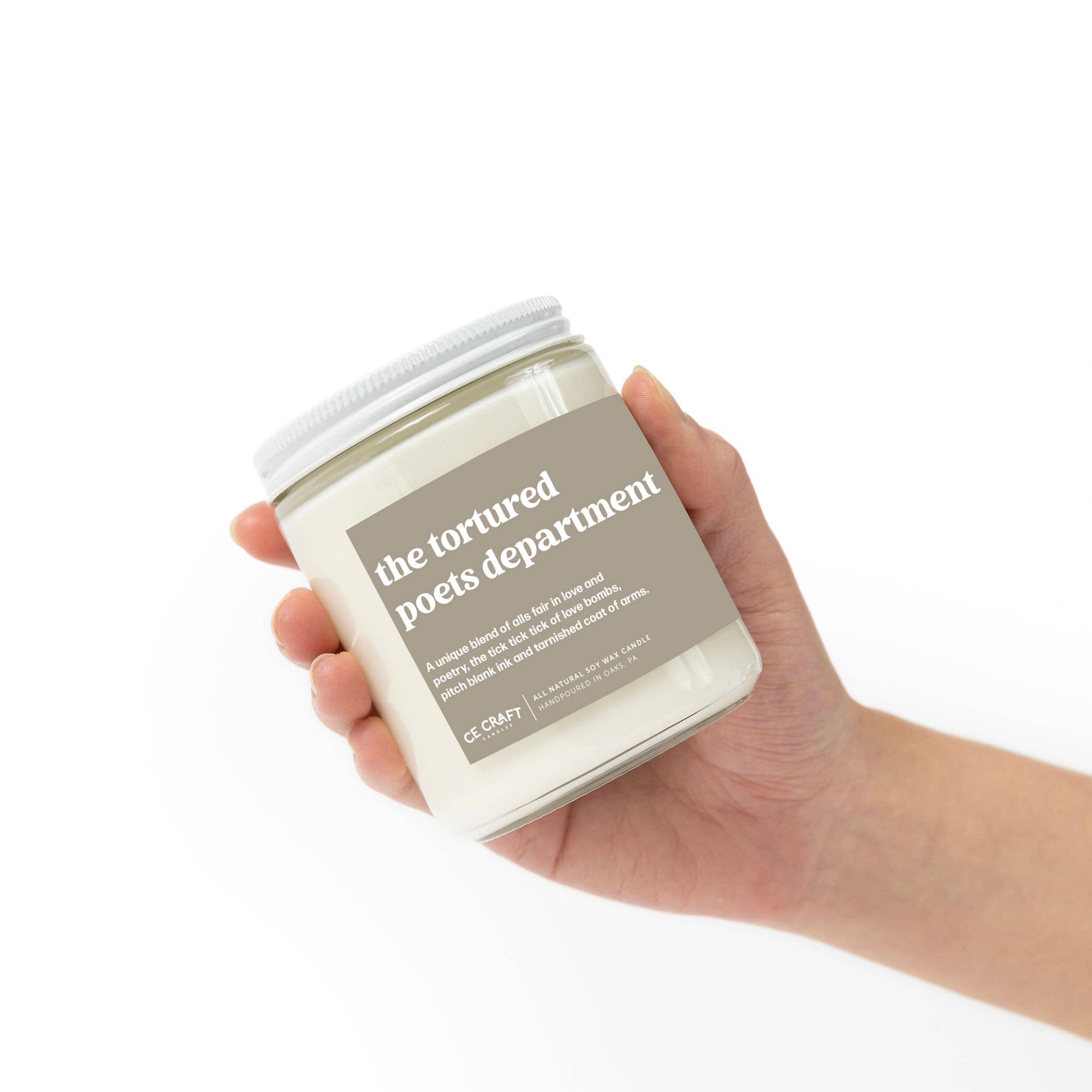 Gift shop candle inspired by The Tortured Poets Department