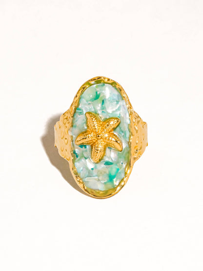 Keshet 18K Gold Non Tarnish Starfish Ring
